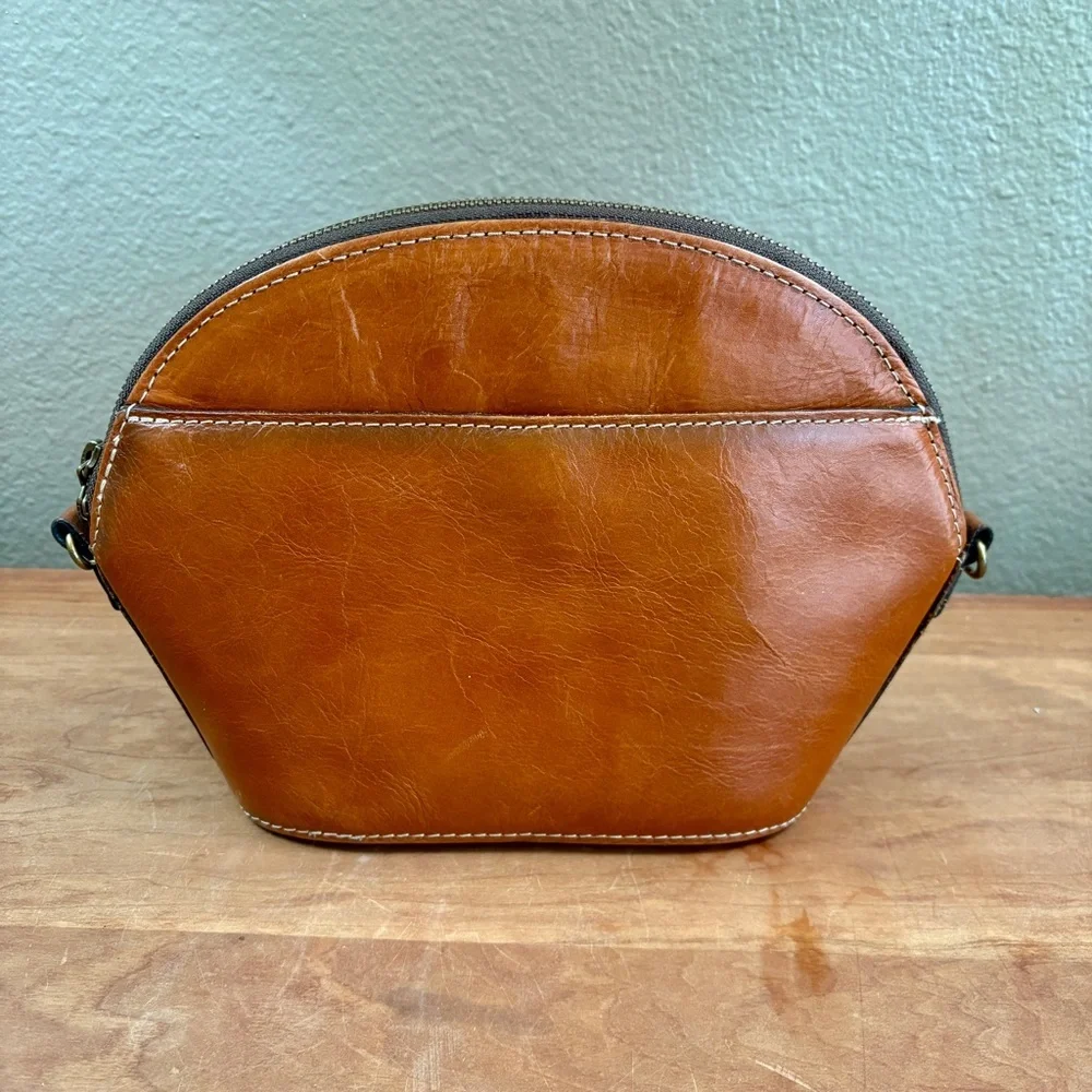 Patricia Nash Lavoria Brown Leather Top Zip Crossbody Bag - No Chain or Strap - Picture 16 of 16